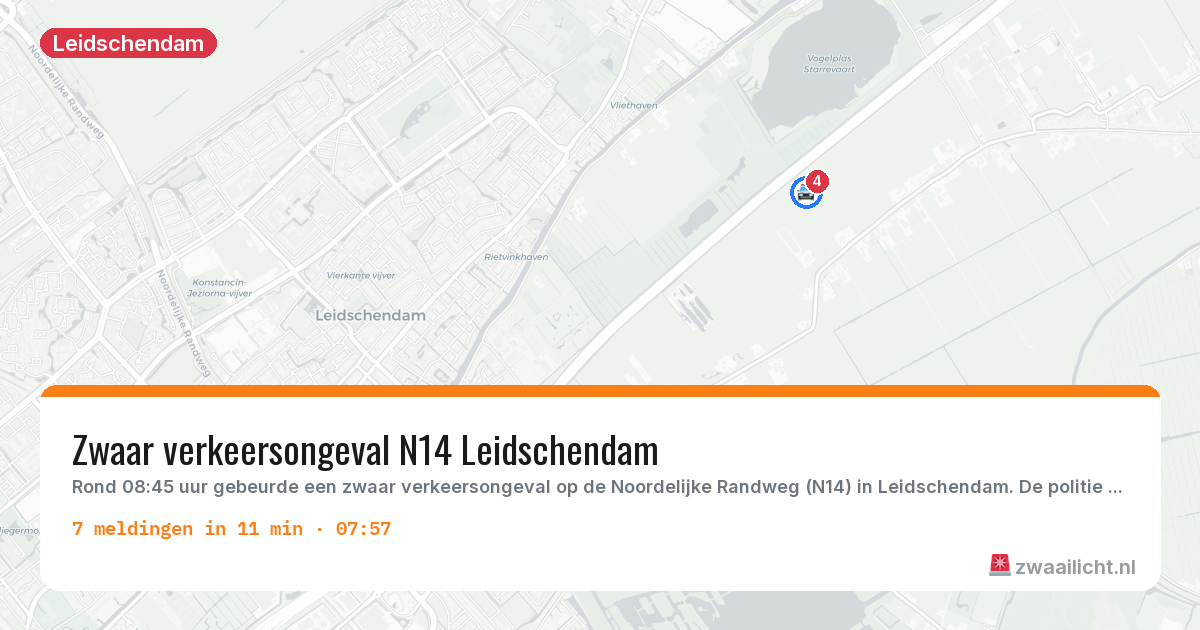 Kaart van de activiteitspiek bij Leidschendam