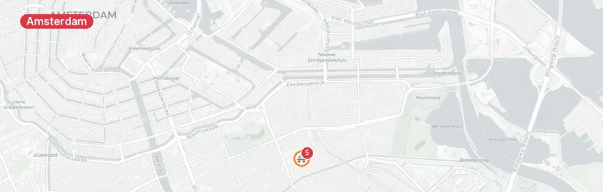 Kaart van Fietser ernstig gewond bij aanrijding Polderweg Amsterdam