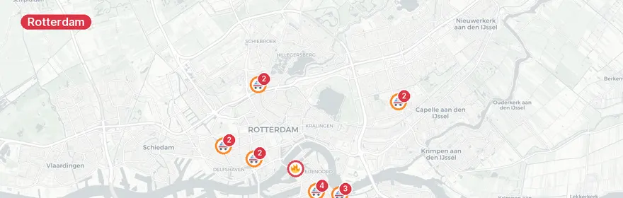 Kaart van Noodsituatie Putselaan Rotterdam