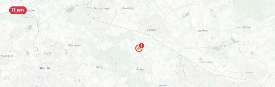 Kaart van Fietser zwaargewond na val in sloot Steenovensebaan Rijen