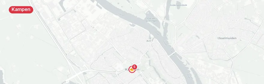 Kaart van Automobilist gewond bij aanrijding brug N765 Kampen