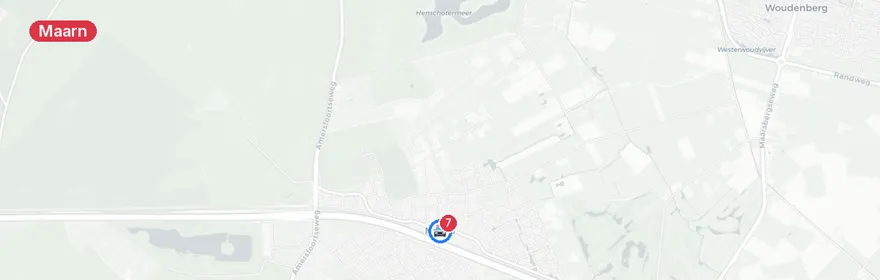 Kaart van Meerdere aanrijdingen A12 bij Maarn