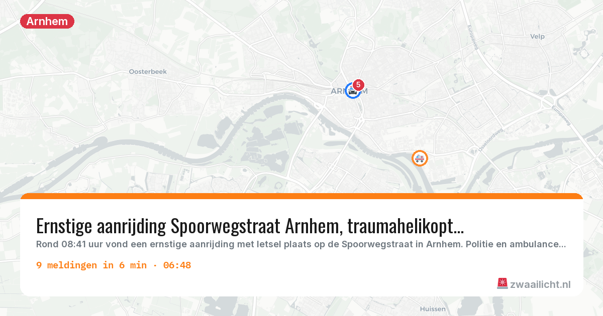 Kaart van de activiteitspiek bij Arnhem