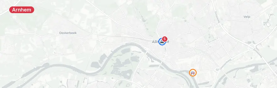 Kaart van Ernstige aanrijding Spoorwegstraat Arnhem, traumahelikopt...