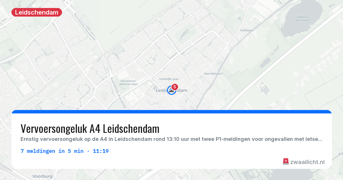 Kaart van de activiteitspiek bij Leidschendam