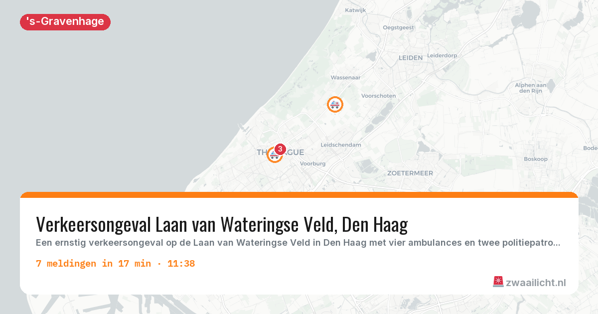 Kaart van de activiteitspiek bij 's-Gravenhage