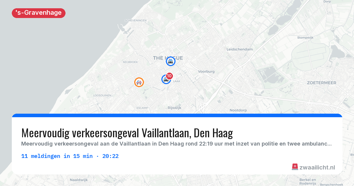 Kaart van de activiteitspiek bij 's-Gravenhage