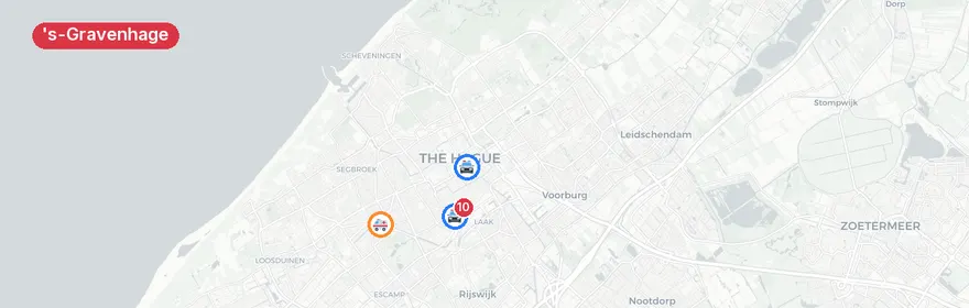 Kaart van Meervoudig verkeersongeval Vaillantlaan, Den Haag
