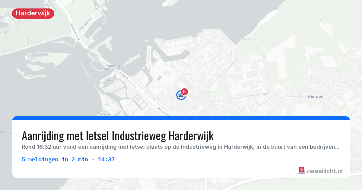 Kaart van de activiteitspiek bij Harderwijk