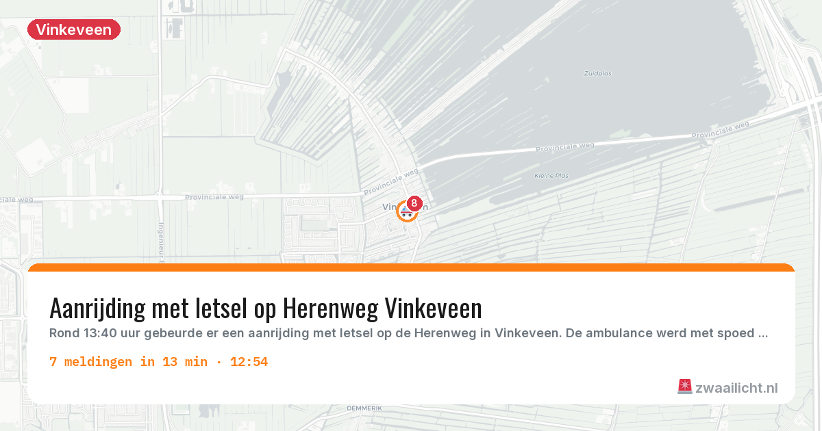 Kaart van de activiteitspiek bij Vinkeveen