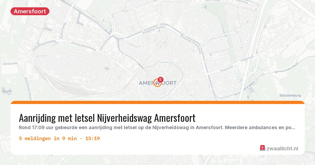 Kaart van de activiteitspiek bij Amersfoort