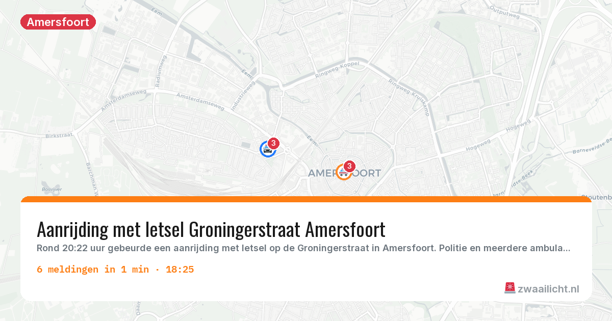 Kaart van de activiteitspiek bij Amersfoort