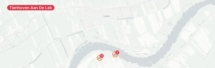 Kaart van Persoon te water Lekdijk Tienhoven aan de Lek