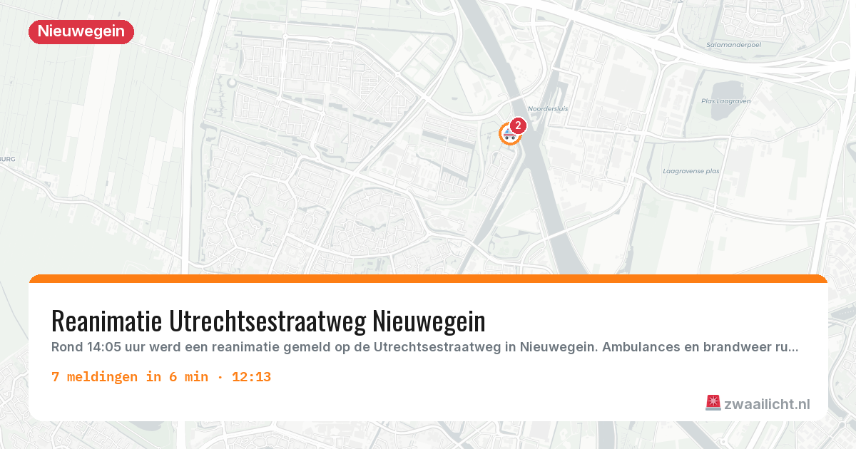 Kaart van de activiteitspiek bij Nieuwegein