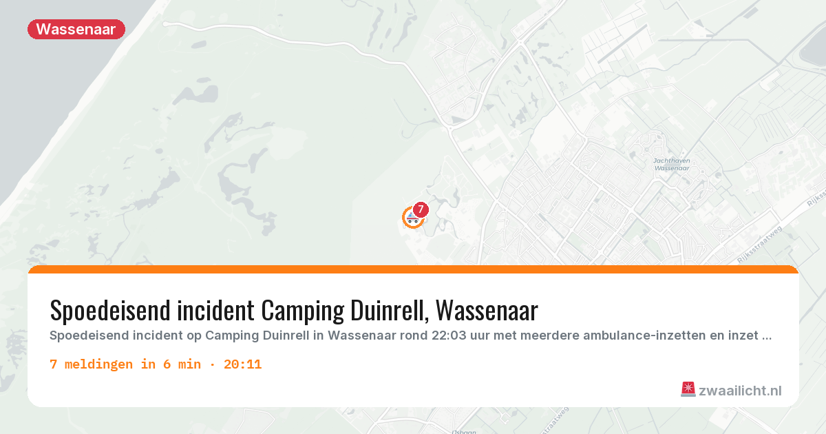Kaart van de activiteitspiek bij Wassenaar