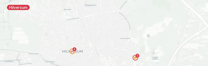 Kaart van Brand in parkeergarage Joop Stokkermansstraat Hilversum