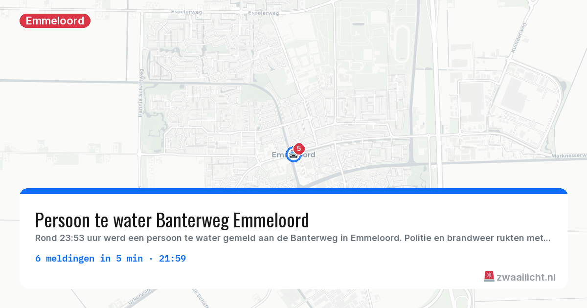 Kaart van de activiteitspiek bij Emmeloord