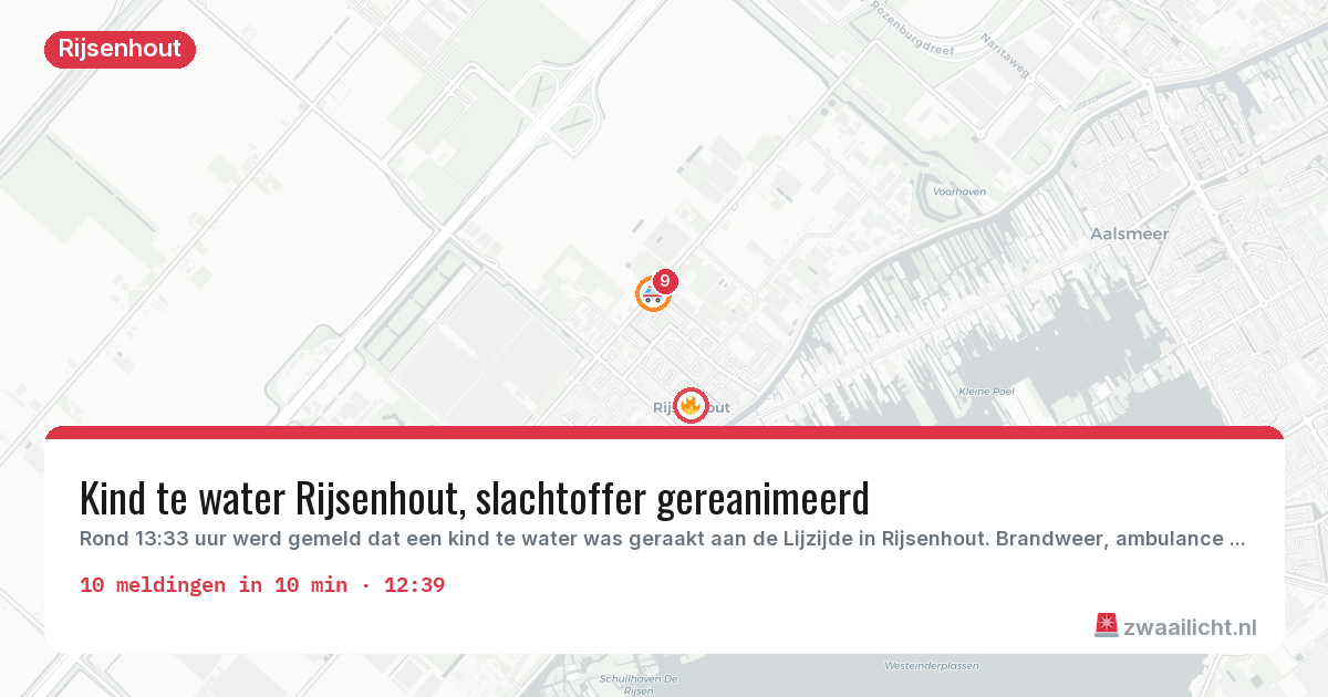 Kaart van de activiteitspiek bij Rijsenhout
