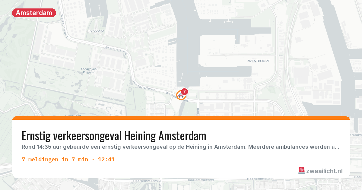 Kaart van de activiteitspiek bij Amsterdam