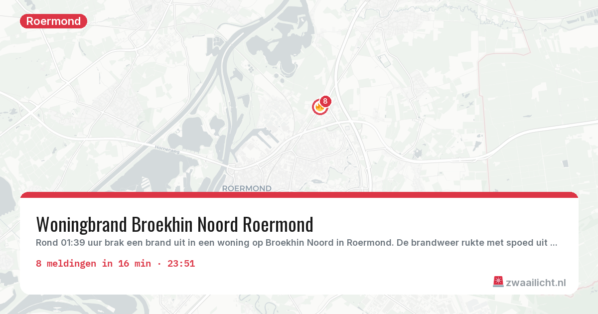 Kaart van de activiteitspiek bij Roermond
