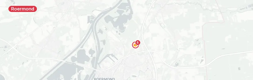 Kaart van Woningbrand Broekhin Noord Roermond