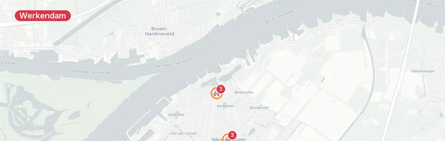 Kaart van Meerdere ambulances Lijnbaan, Werkendam