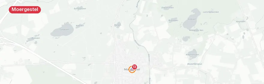 Kaart van Ernstig verkeersongeval A58 Moergestel, automobilist zwaa...