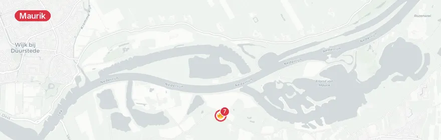 Kaart van Grote brand chaletpark Rijnbandijk Maurik