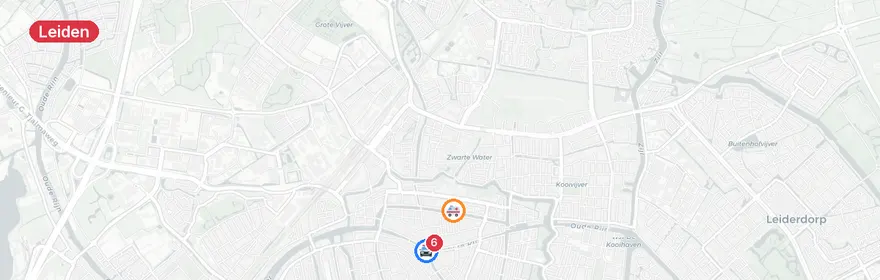 Kaart van Ongeval met zes auto's op A4 bij Leiden, meerdere gewonden