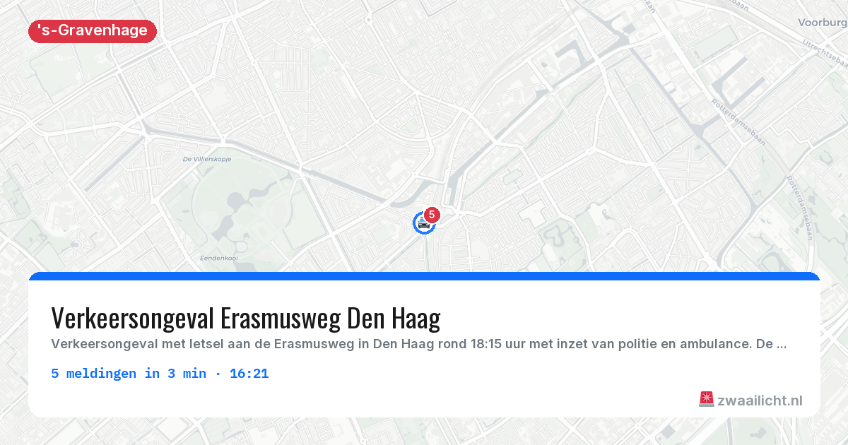 Kaart van de activiteitspiek bij 's-Gravenhage