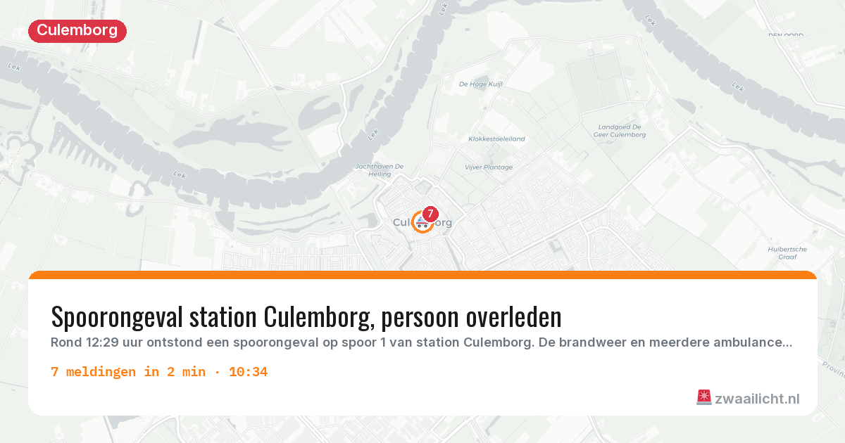Kaart van de activiteitspiek bij Culemborg