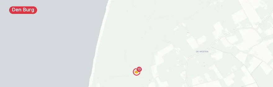 Kaart van Grote bosbrand Nattevlakweg Den Burg