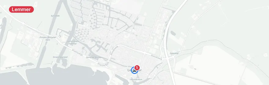 Kaart van Kop-staartaanrijding N359 Lemmer, drie voertuigen