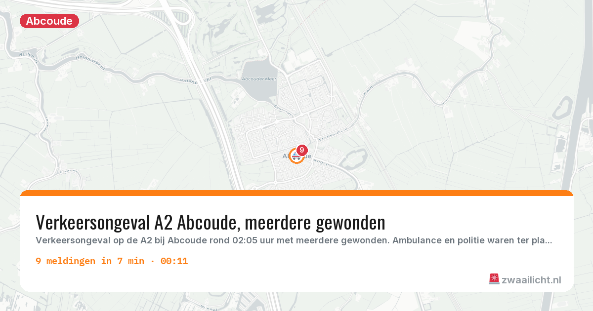 Kaart van de activiteitspiek bij Abcoude