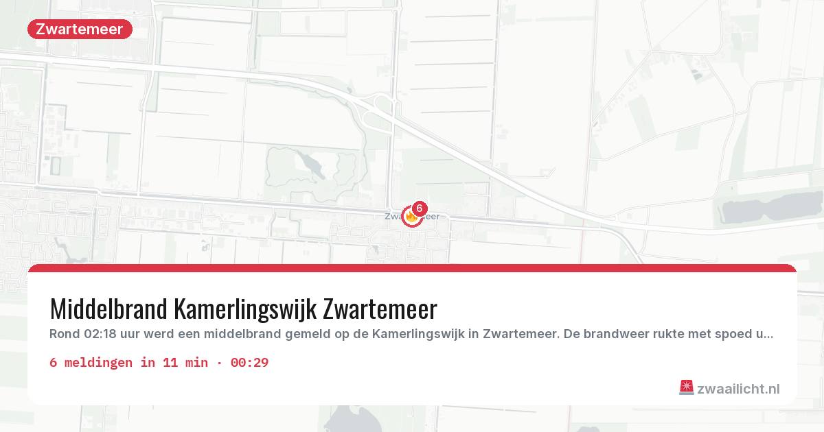 Kaart van de activiteitspiek bij Zwartemeer