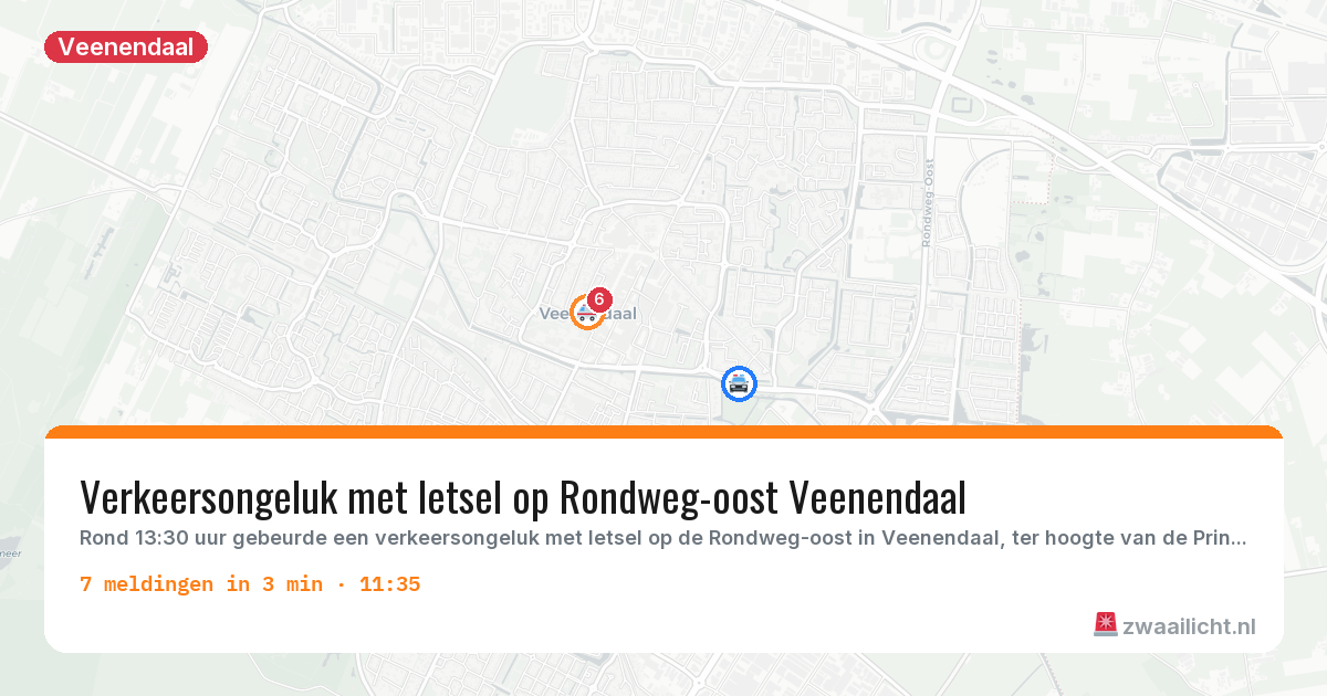 Kaart van de activiteitspiek bij Veenendaal