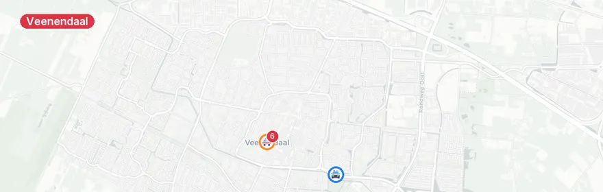 Kaart van Verkeersongeluk met letsel op Rondweg-oost Veenendaal