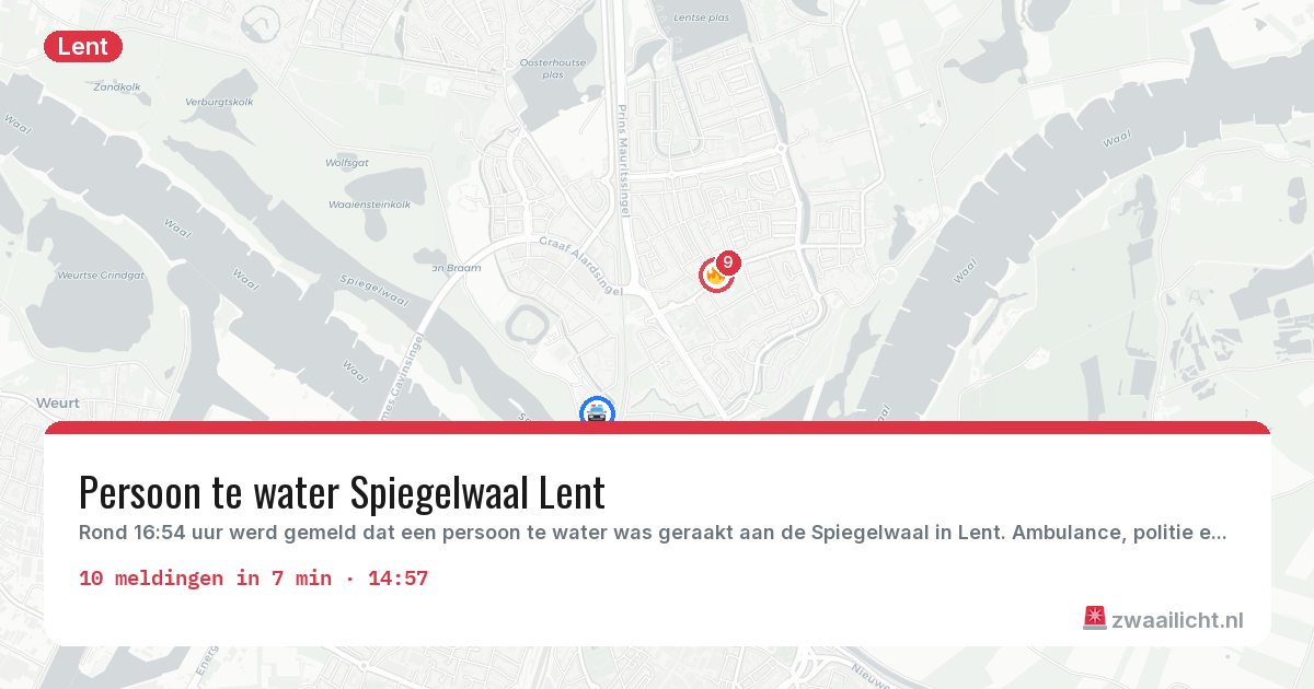 Kaart van de activiteitspiek bij Lent