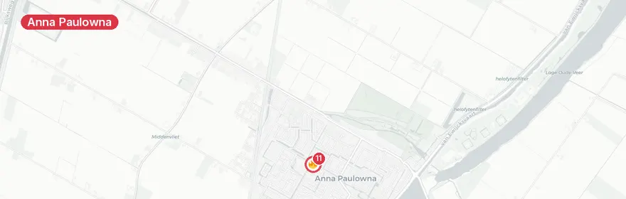 Kaart van Uitslaande woningbrand Sportlaan Anna Paulowna