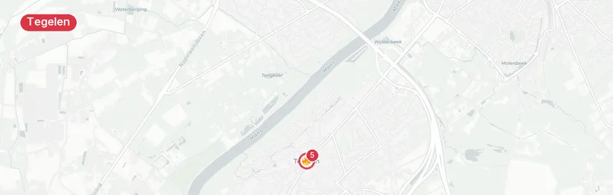 Kaart van Auto brandt uit op A74 bij Tegelen, rechterrijstrook afge...