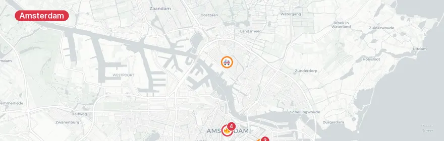 Kaart van Verkeersongeval A10 en Mauritskade Amsterdam