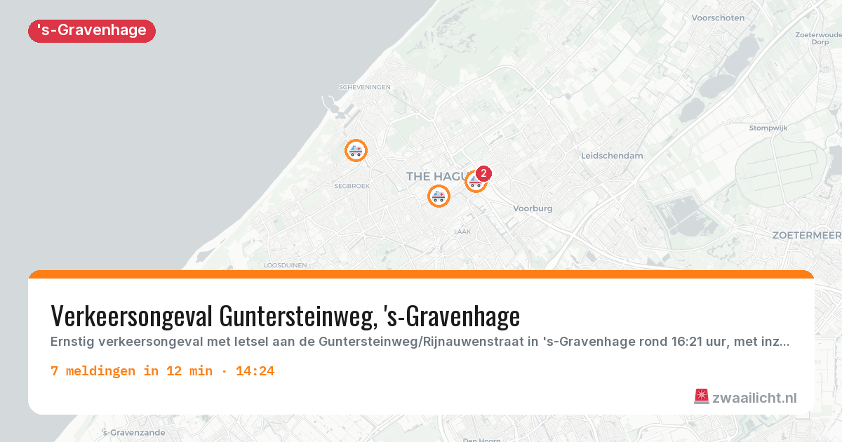 Kaart van de activiteitspiek bij 's-Gravenhage
