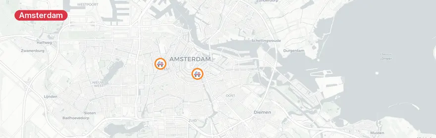 Kaart van Voertuig te water Amsterdam, persoon gered