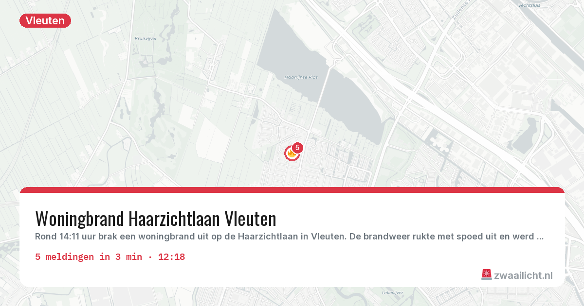 Kaart van de activiteitspiek bij Vleuten