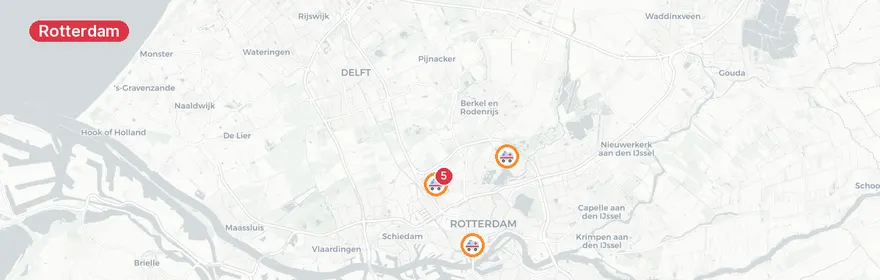 Kaart van Verkeersongeval Rotterdam Airportplein
