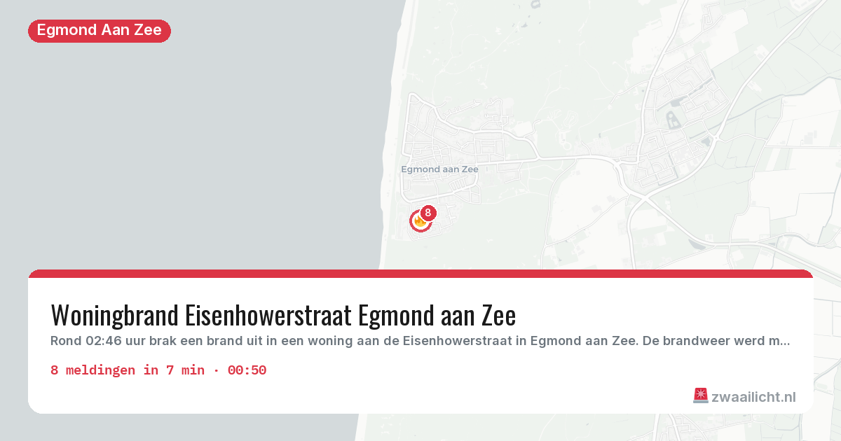 Kaart van de activiteitspiek bij Egmond Aan Zee