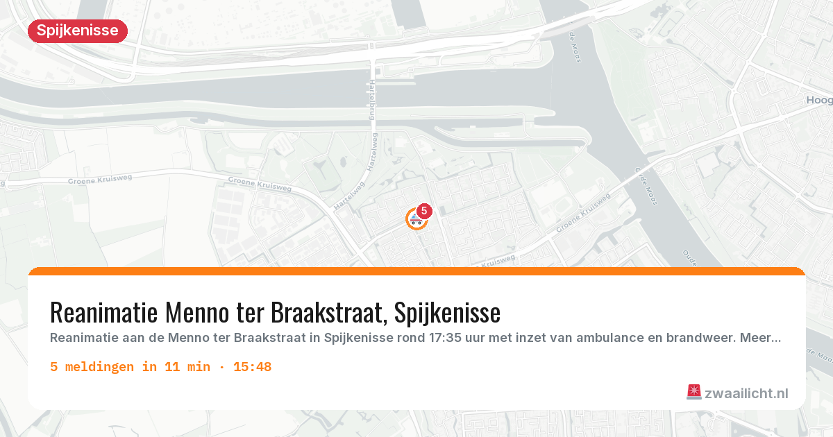 Kaart van de activiteitspiek bij Spijkenisse