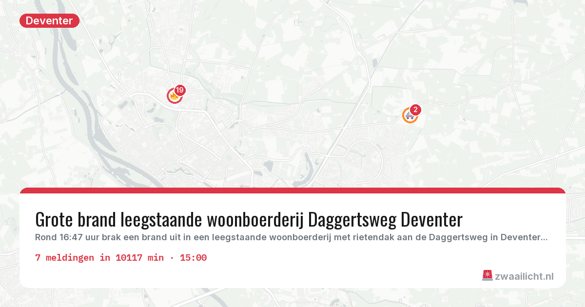 Kaart van de activiteitspiek bij Deventer