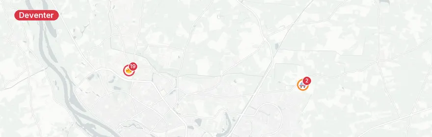 Kaart van Grote brand leegstaande woonboerderij Daggertsweg Deventer