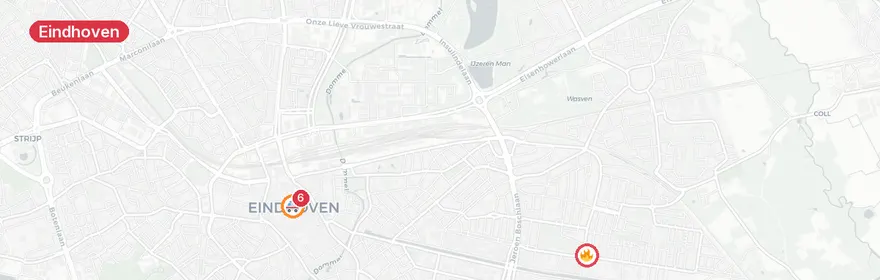 Kaart van Reanimatie Quinten Matsyslaan Eindhoven, traumahelikopter...
